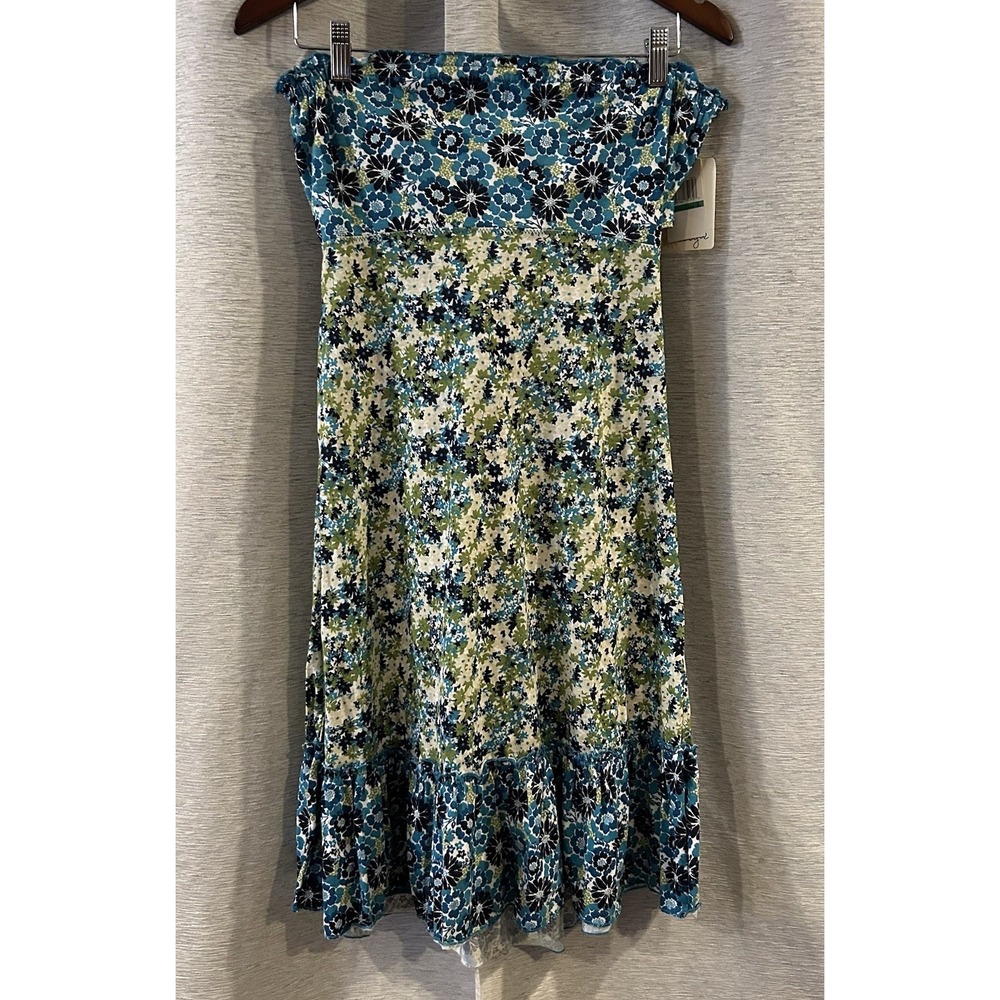 Energie Dress Junior L Multicolor Sleeveless Tube Top Mini Cotton Floral NWT